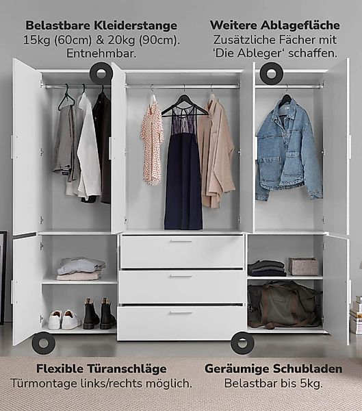 mokebo Kleiderschrank Der Grenzenlose (6-Türig & günstig online kaufen
