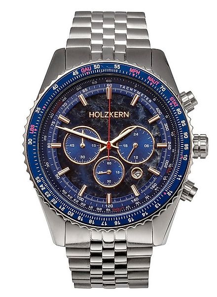 Holzkern Quarzuhr Chronograph Openhorizon Marmor Blau günstig online kaufen