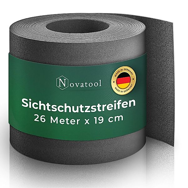 Novatool  PP 26m Rolle Sichtschutzstreifen für Doppelstabmattenzaun Anthraz günstig online kaufen