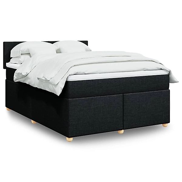 vidaXL Boxspringbett mit Matratze Schwarz 140x190 cm Stoff 3288970 günstig online kaufen