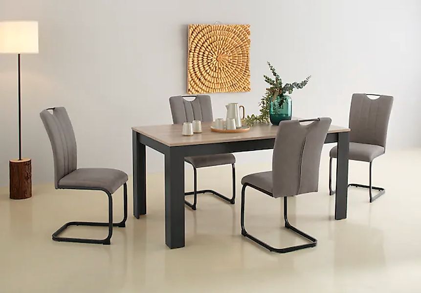 Home affaire Essgruppe »Napoli«, (Set, 5 tlg., 4 Freischwinger + 1 Esstisch günstig online kaufen