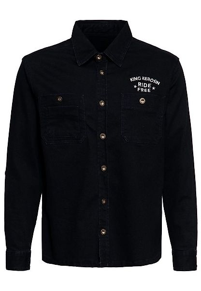 KingKerosin Kurzarmhemd Ride Free Live Free mit plakativer Rückenstickerei günstig online kaufen