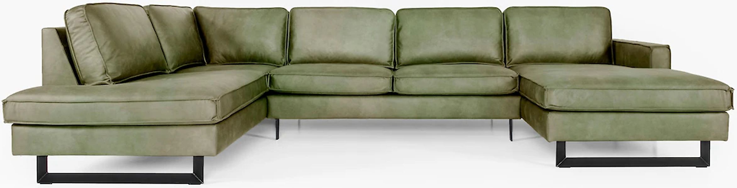 Home affaire Wohnlandschaft "Pinto, 350 cm, U-Form, XXL, mit Ottomanen" Cor günstig online kaufen