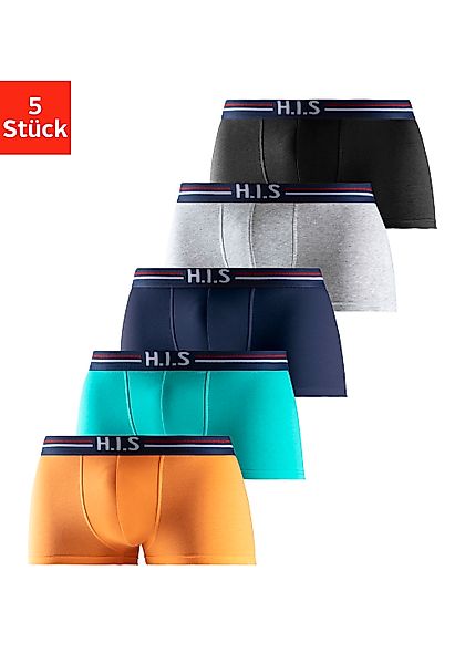H.I.S Hipster Packung, 5 Stk. knapp sitzende Boxershorts mit Streifen aus B günstig online kaufen