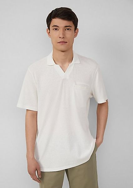 s.Oliver Kurzarmshirt Poloshirt aus Leinenmix mit Brusttasche Label-Patch günstig online kaufen