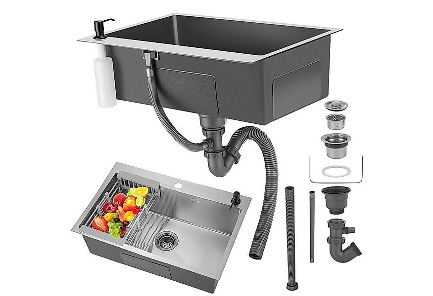 WILGOON Küchenspüle Edelstahl Einbauspüle Spülbecken mit Ausziehbar Küchens günstig online kaufen