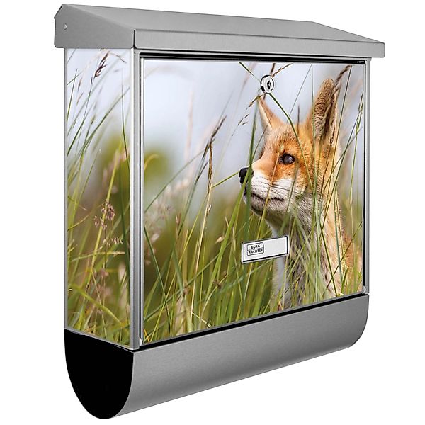 Banjado Briefkasten Edelstahl 38x39x12cm Mit Zeitungsfach Inkl. Montagemate günstig online kaufen