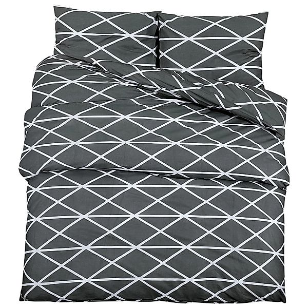 vidaXL Bettwäsche-Set Grau 200x200 cm Baumwolle 136059 günstig online kaufen