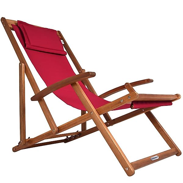 Casaria Gartenliege Rot, 160kg Belastbar Armlehne günstig online kaufen