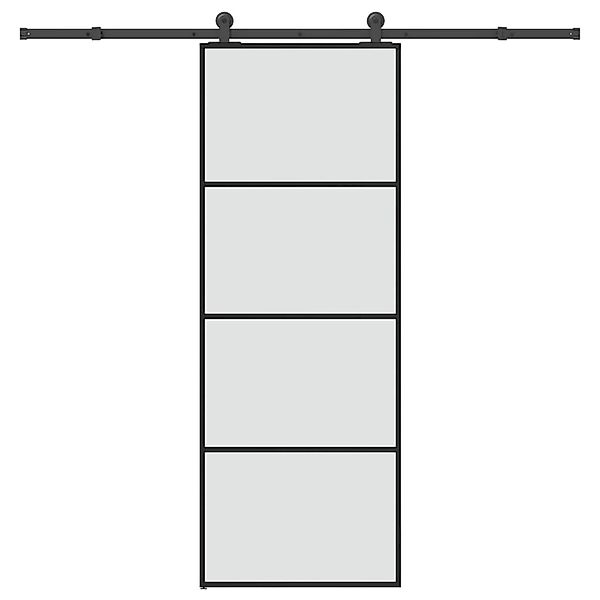 vidaXL Schiebetür mit Beschlag 76x205 cm ESG-Glas & Aluminium 3332864 günstig online kaufen
