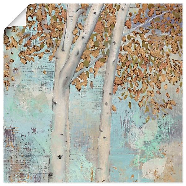 Artland Wandbild "Goldener Wald II", Bäume, (1 St.), als Leinwandbild, Post günstig online kaufen