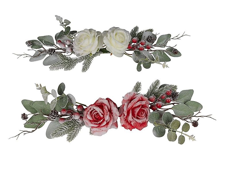Kunstzweig Winterzeit, formano, Farbe: Mehrfarbig, Motiv: Rose günstig online kaufen