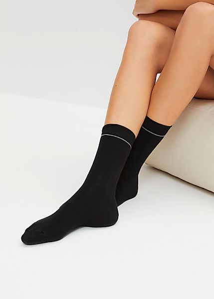 bonprix Socken Packung, 6 Paar tlg. mit dezentem Kontraststreifen am Bündch günstig online kaufen