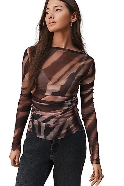 Next Langarmshirt Kew Collection gerafftes Langarmoberteil mit Mesh (1-tlg) günstig online kaufen