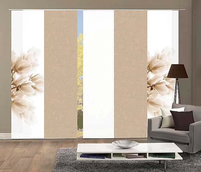 HOME WOHNIDEEN Schiebegardine KESSI 5er SET (5 St), Paneelwagen, blickdicht günstig online kaufen