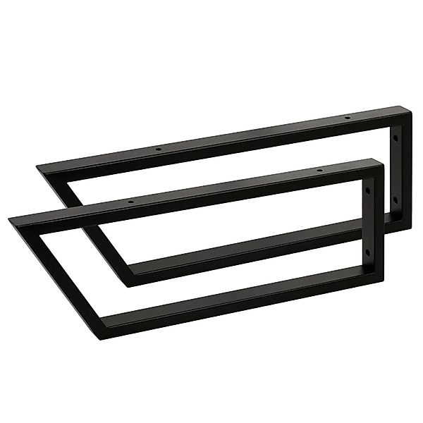 SOTECH 2 x Waschtischkonsole TWK500 500 x 150 mm Stahl Schwarz Matt Vorders günstig online kaufen