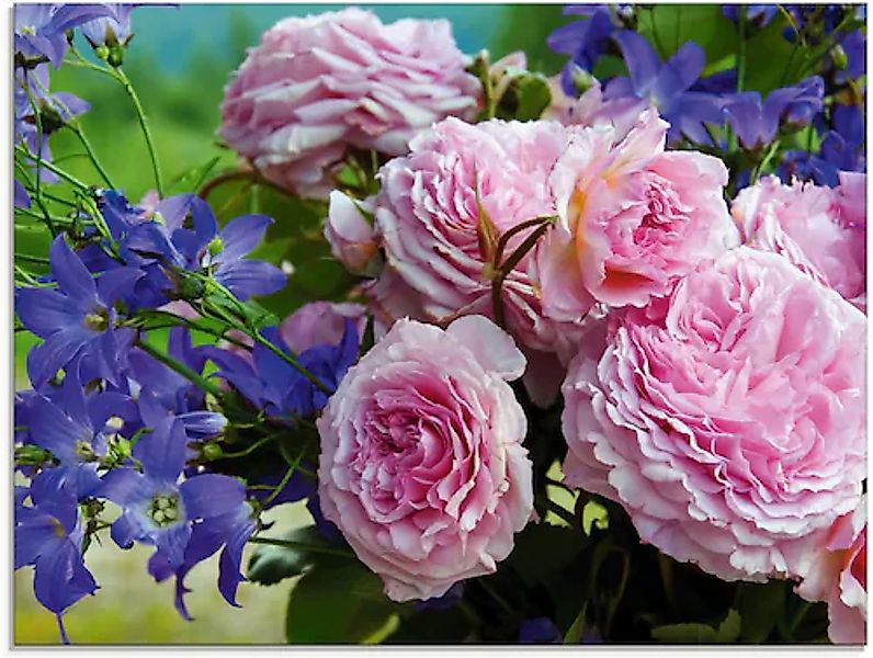 Artland Glasbild »Rosen und Glockenblumen« Blumen 1 Stk. tlg. in verschiede günstig online kaufen
