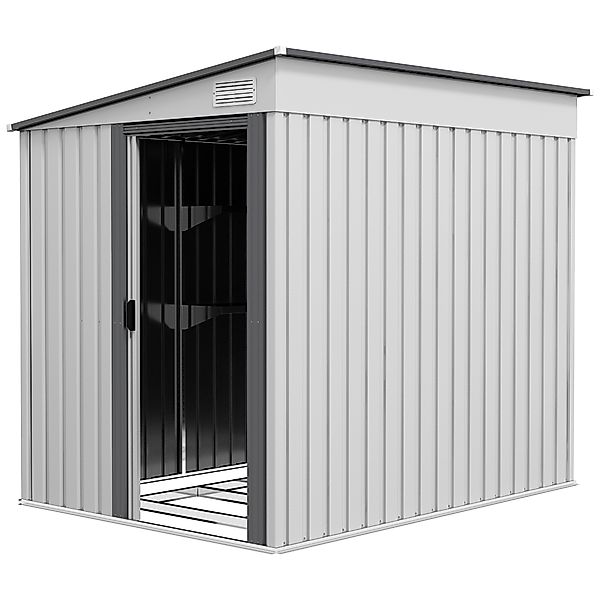 Outsunny Metall Gerätehaus 2,81m² 154x206,5x181 cm Geräteschuppen mit Pultd günstig online kaufen