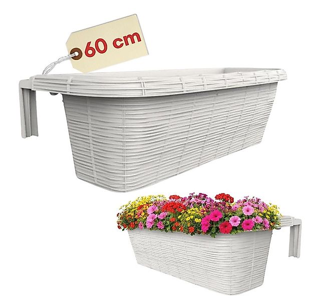 GarPet Balkonkasten Blumenkasten Balkon Balkonkasten mit Halterung Geländer günstig online kaufen