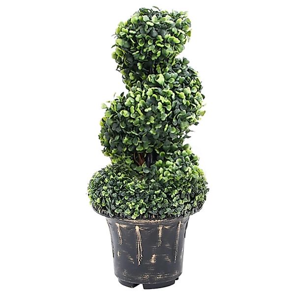furnicato Künstlicher Buchsbaum mit Topf Spiralform Grün 59 cm günstig online kaufen