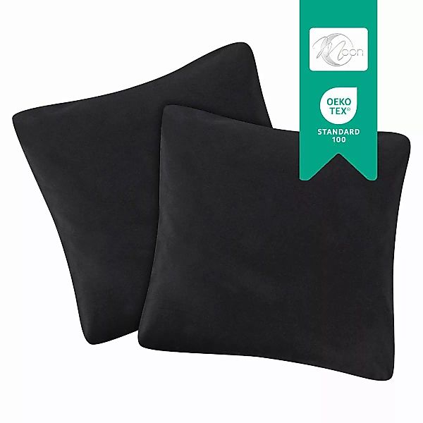 2er Pack Jersey Kissenbezug Kissenhülle 100% Baumwolle mit Reißverschluss-s günstig online kaufen