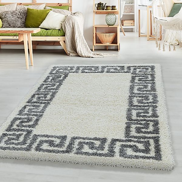 SIMPEX24 Teppich Mäander Design, Rund, Höhe: günstig online kaufen