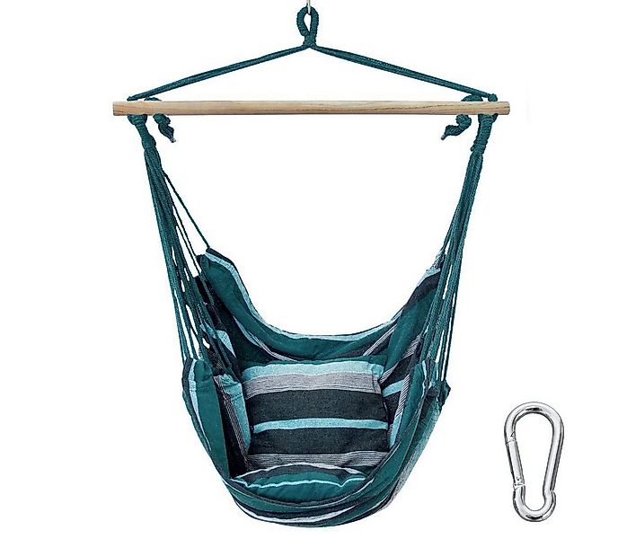 yourGEAR Hängestuhl yourGEAR Lombok Smaragd - Hängesessel mit 2 Kissen Sitz günstig online kaufen