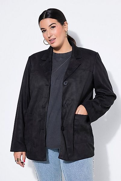 Studio Untold Blusenblazer Blazer Loose Shape Suede Revers Komplettfutter günstig online kaufen