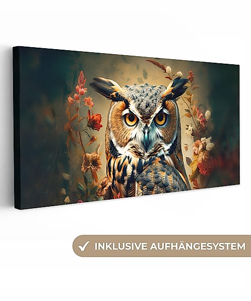 OneMillionCanvasses® Leinwandbild Panorama Eule - Vogel günstig online kaufen