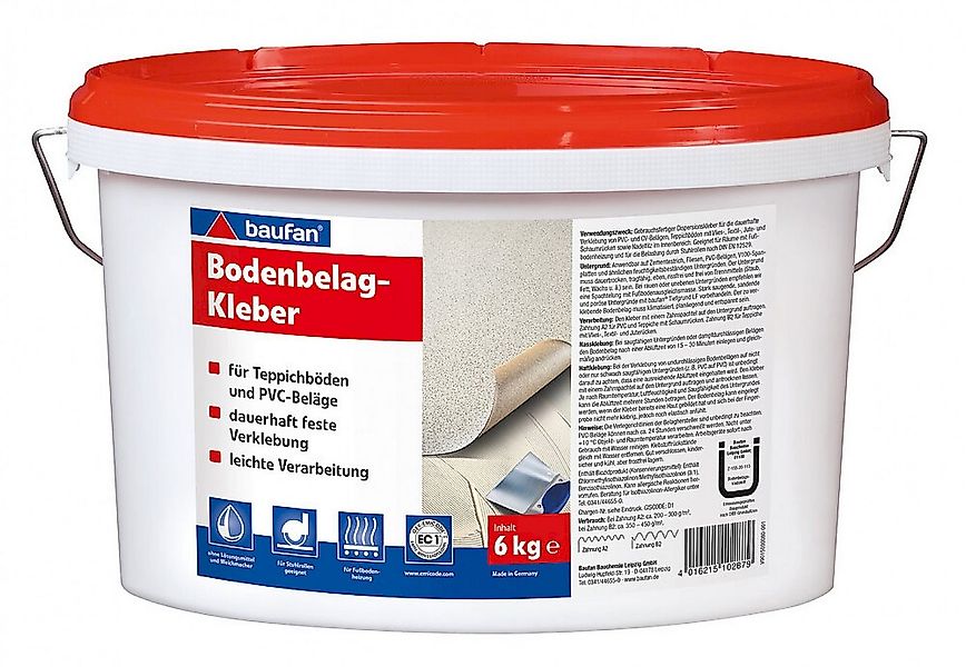 baufan® Dispersionskleber Bodenbelag-Kleber Bodenbelagskleber für Teppichbö günstig online kaufen