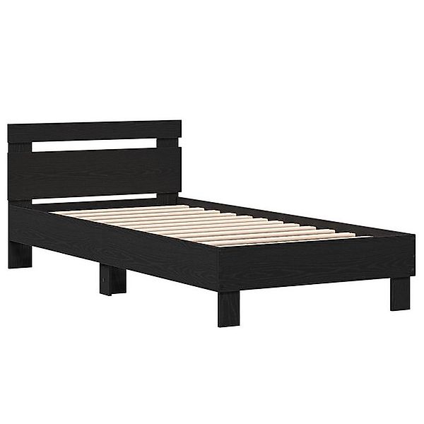 vidaXL Bett Schwarzes Eichenbettgestell Schwarzes Eichenholz Ingenieurostho günstig online kaufen