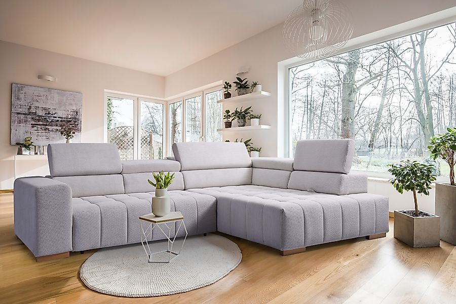 exxpo - sofa fashion Ecksofa "Elianos, hoher Sitzkomfort, aufwendige Kreuzs günstig online kaufen