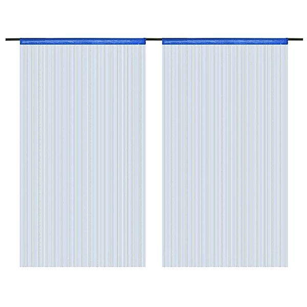 Fadenvorhänge 2 Stk. 140 X 250 Cm Blau günstig online kaufen