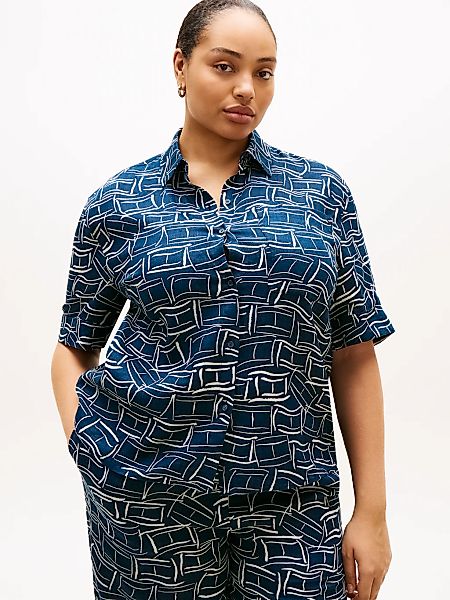 Tommy Hilfiger Curve Kurzarmshirt "CRV ESS LINEN SHIRT WITH SS" in großen G günstig online kaufen