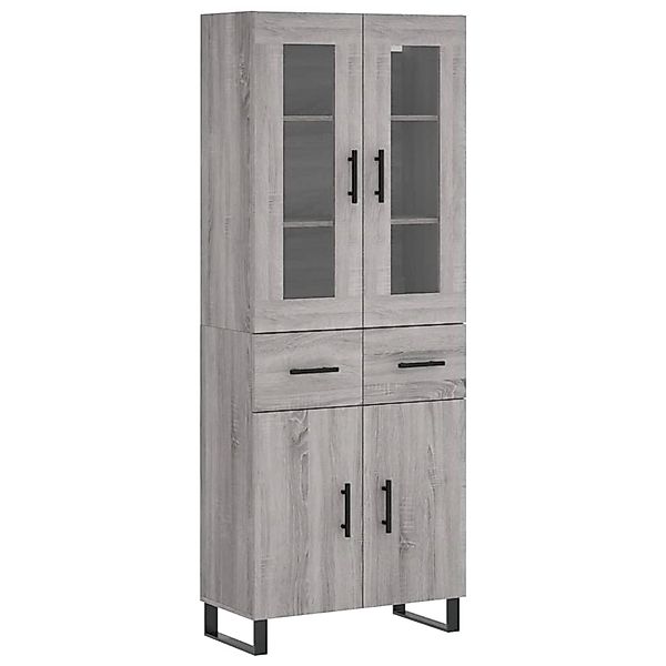 vidaXL Highboard Grau Sonoma 69,5x34x180 cm Holzwerkstoff 3198559 günstig online kaufen
