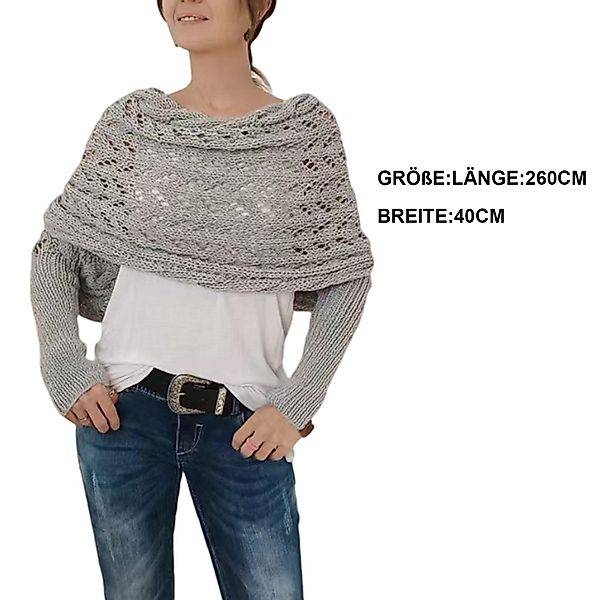Refttenw Schal mit Ärmeln Damen WickelPullover Schal mit Ärmeln für Herbst günstig online kaufen