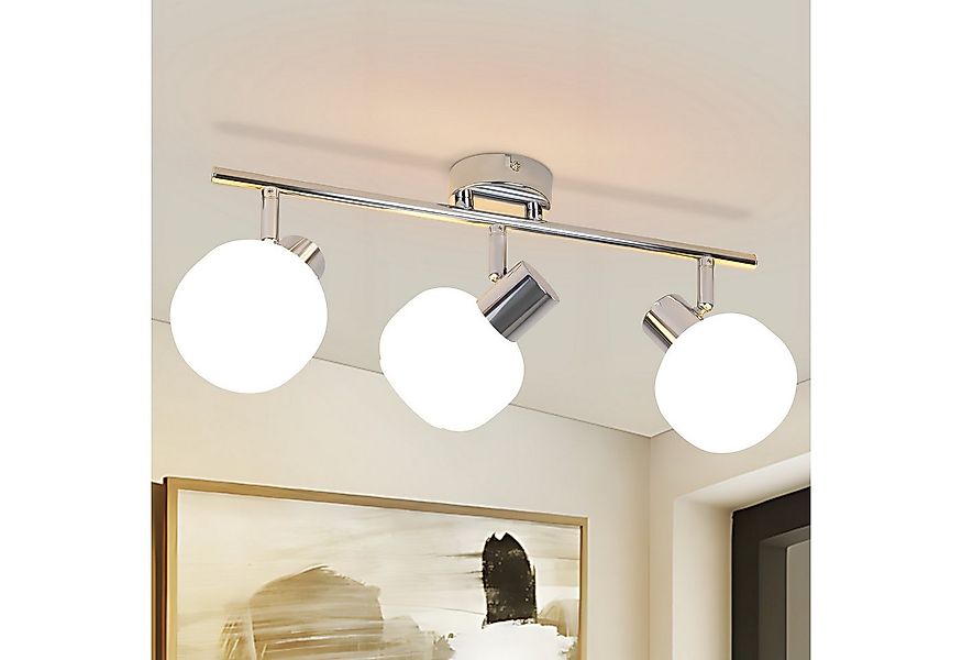 ZMH Deckenstrahler 3 Flammig Deckenleuchte Weiß/Schwarz Vintage Glas E14 fü günstig online kaufen