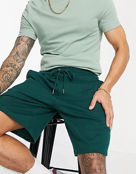 ASOS DESIGN – Oversize-Shorts aus Jersey in Grün, Kombiteil günstig online kaufen