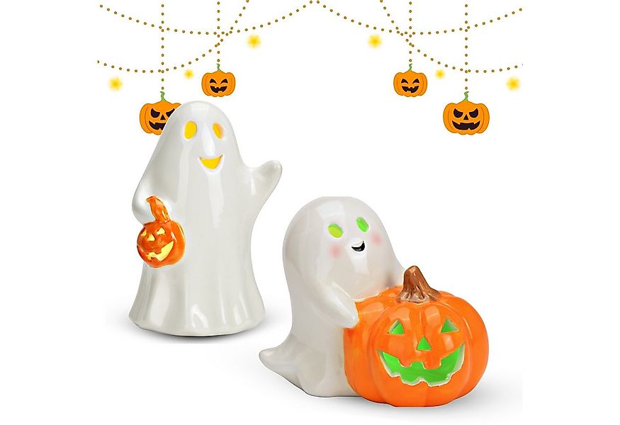 matches21 HOME & HOBBY Dekofigur 2er Set Halloween Geister aus Keramik mit günstig online kaufen