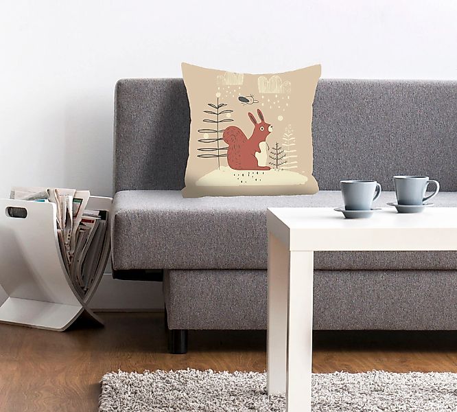 queence Dekokissen "Jona" mit einem süßen Eichhörnchen günstig online kaufen