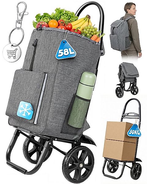 HOMECALL Einkaufstrolley klappbar Einkaufswagen 4-in-1 Utility Trolley Mit günstig online kaufen