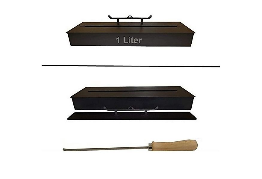 Kaminbau Mierzwa Echtfeuer-Dekokamin Brenngel & Bio-Ethanol Brenner Schwarz günstig online kaufen