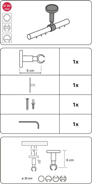 GARDINIA Deckenträger für Gardinenstangen, Serie Einzelprogramm günstig online kaufen