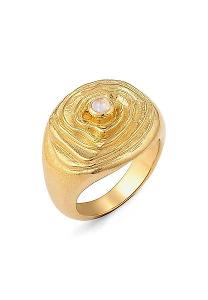 HAZE & GLORY Fingerring Kreis Mondstein Weiß 925 Sterling Silber günstig online kaufen