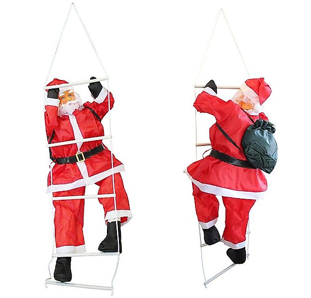 en.casa Weihnachtsfigur, Nikolaus auf Leiter 85cm Weihnachtsdekoration günstig online kaufen
