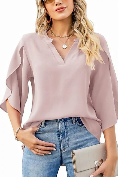 B.X T-Shirt Damen-Sommerbluse,V-Ausschnitt,Chiffon,lockere Tunika,kurzärmel günstig online kaufen