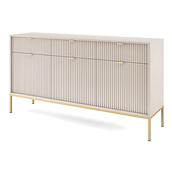 Selsey Sideboard VELLORE, 3-türig mit geriffelten günstig online kaufen