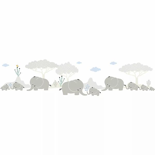A.S. Création Borte selbstklebend Elefanten Kinderzimmer 5 m x 15 cm Weiß-G günstig online kaufen