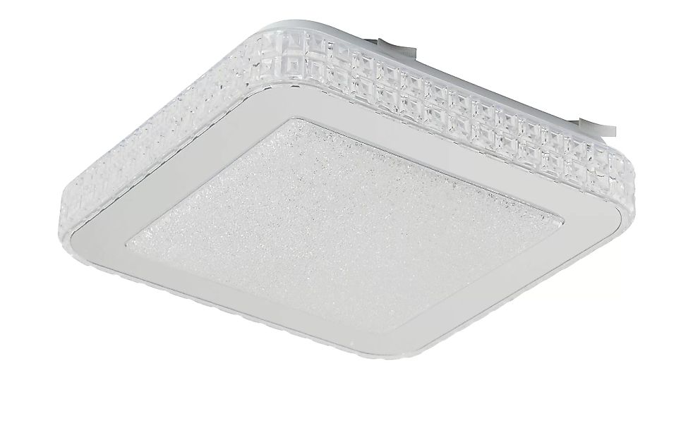 LED-Deckenleuchte mit Kristallglas ´eckig´ - silber - 28 cm - 7,5 cm - Lamp günstig online kaufen