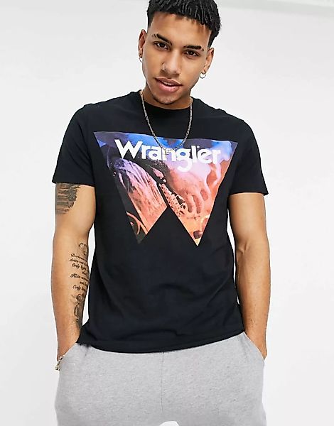 Wrangler – Cowboy – Cooles T-Shirt-Schwarz günstig online kaufen